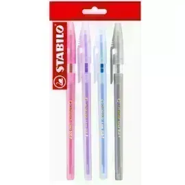 Bolígrafo, Liner 808, Punta Fina 0.38 mm, cuerpo traslúcido, Pack x 4 Unds. Colores Surtidos