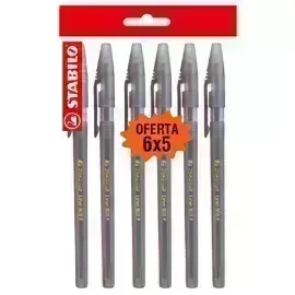 Bolígrafo, Liner 808, Punta Fina 0.38 mm, cuerpo traslúcido, Pack x 6 Unds. Negro
