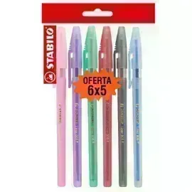 Bolígrafo, Liner 808, Punta Fina 0.38 mm, cuerpo traslúcido, Pack x 6 Unds. 6 Colores Surtidos