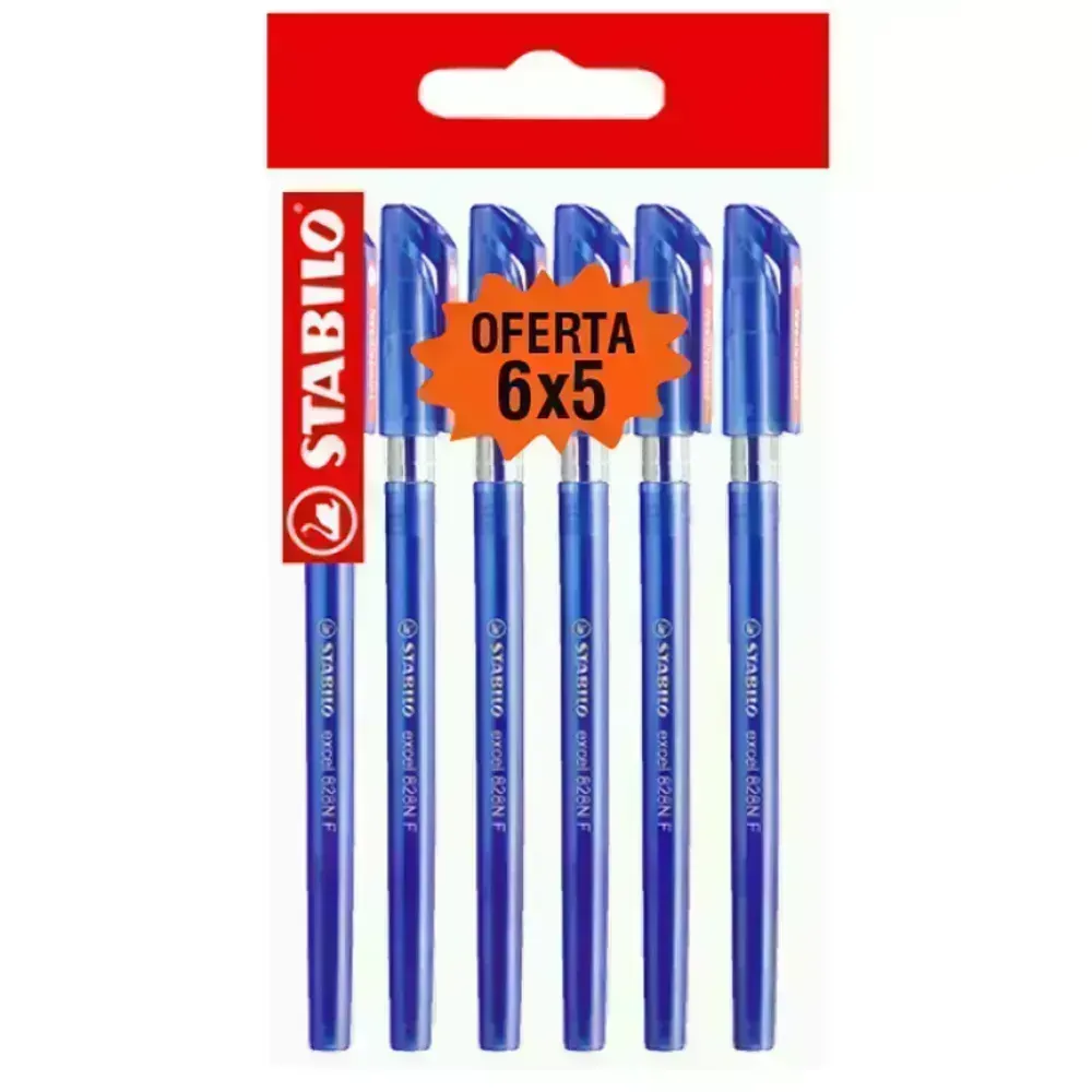 Bolígrafo, Excel 828NF, Punta Aguja 0.38 mm, cuerpo opaco, Azul, Pack x 6 Unds.
