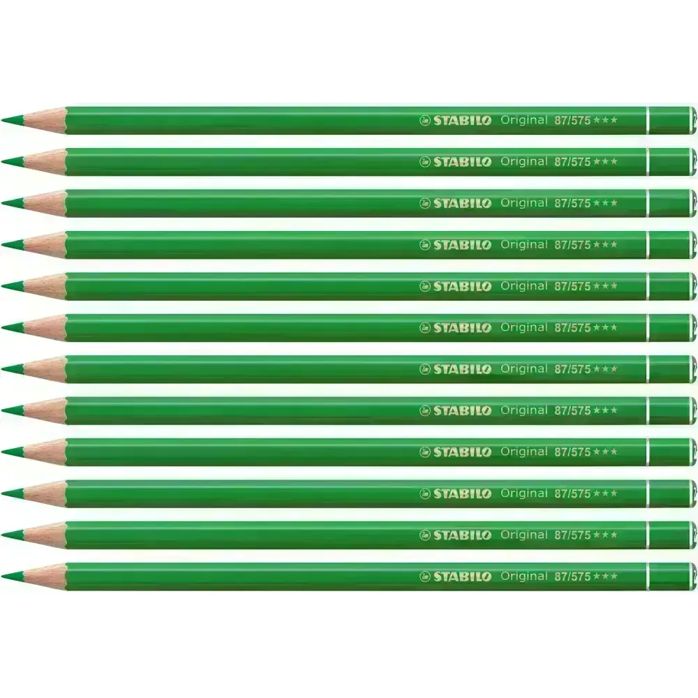 Lápices de Color, Original, Cuerpo Hexagonal, Mina 2.5 mm, Caja x 12 Unds.,  Verde Cinabrio