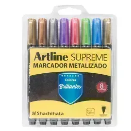 Marc. Permanente, Supreme Metálicos, 1.0 mm, Est x 8 Unds. Col. Surt.