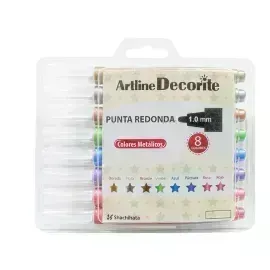 Marcadores, Decorite, 1.0 mm, Est x 8 Unds. Colores Metálicos