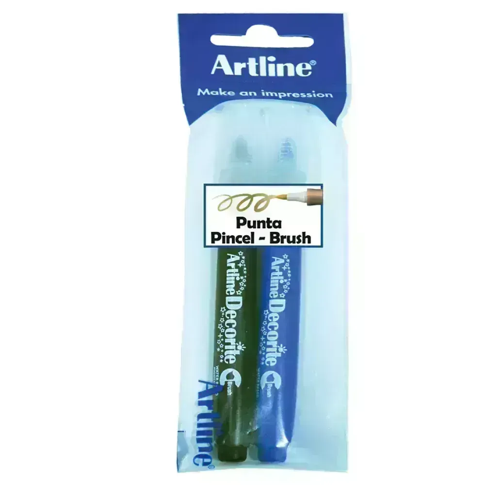 Marcadores, Decorite, Brush/Pincel, Pack x 2 Unds. A-N