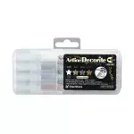 Marcadores, Decorite, Brush/Pincel, Est. Rígido x 4 Unds. Col. Metálicos