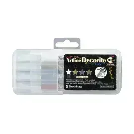 Marcadores, Decorite, Brush/Pincel, Est. Rígido x 4 Unds. Col. Metálicos