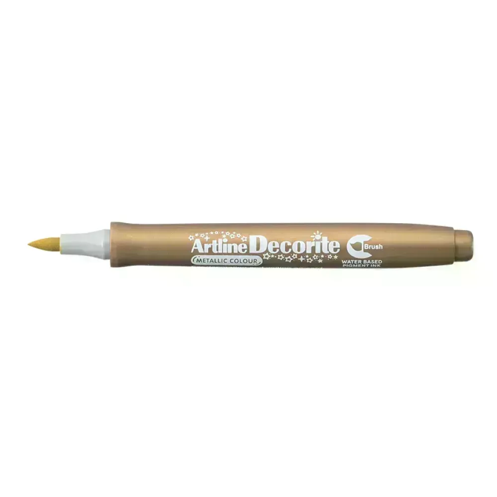 Marcadores, Decorite, Brush/Pincel, Dorado Metálico, 1 Und. 