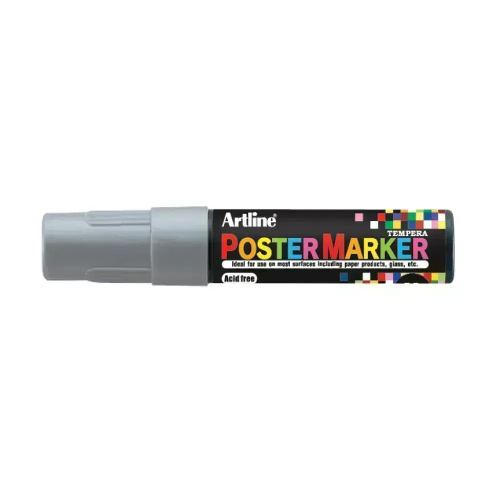 Marcadores, Poster Marker, 12.0 mm, Plateado Metálico, 1 Und