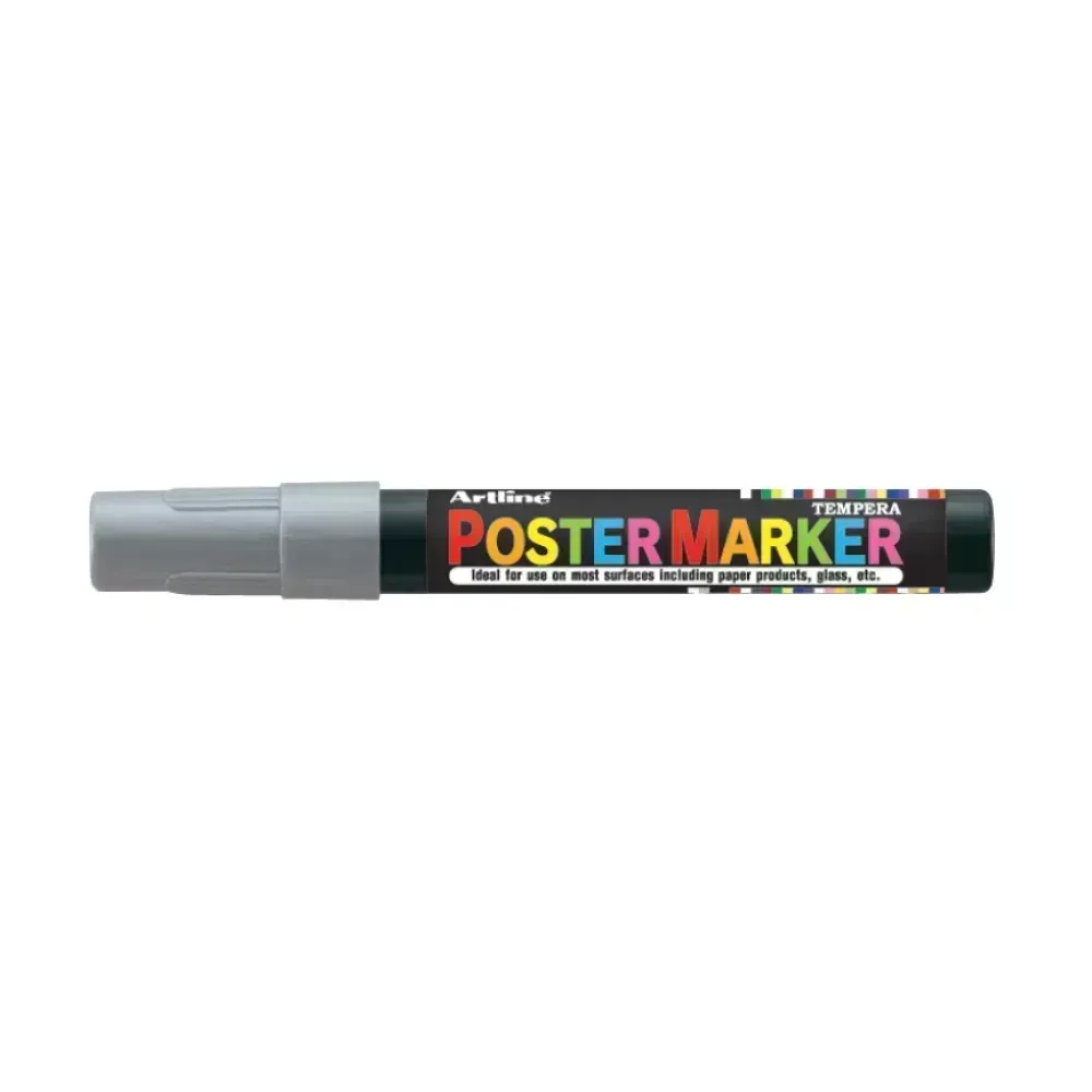 Marcadores, Poster Marker, 2.0 mm, Plateado Metálico, 1 Und