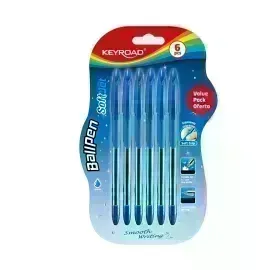 Bolígrafos, Soft Jet, 0.7 mm, Blister x 6 azul