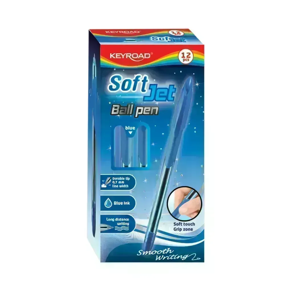 Bolígrafos, Soft Jet, 0.7 mm, Azul, Caja x 12 Unds.