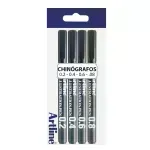 Tiralineas, Ilustration Pen, Negro, Pack x 4 Unds. (0.2, 0.4, 0.6, 0.8 mm)