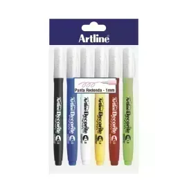 Marcadores, Decorite, 1.0 mm, Pack x 6 Unds. Colores Básicos