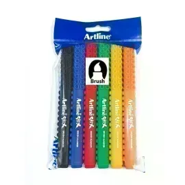 Marcadores, Stix, Brush/Pincel, Pack x 6 und, Col. Básicos