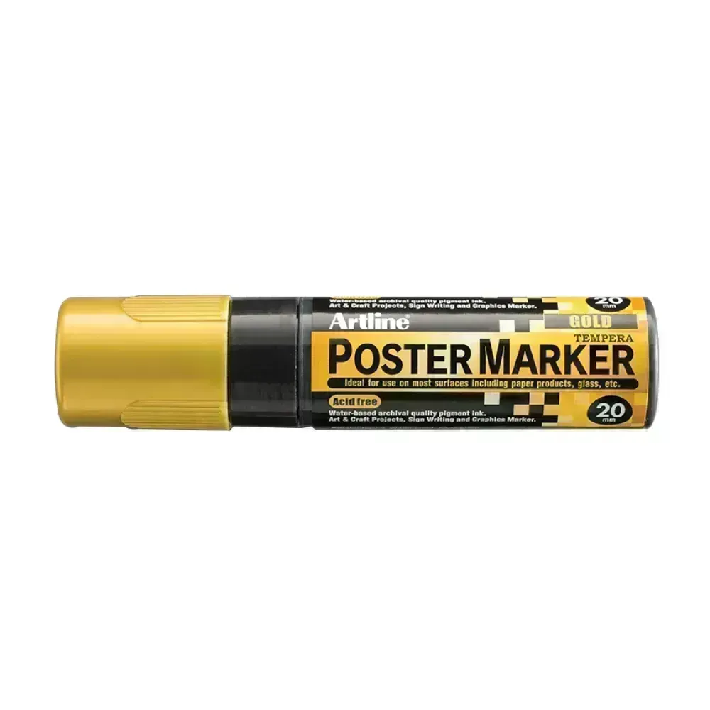 Marcadores, Poster Marker, 20.0 mm, Dorado Metalico, 1 Und