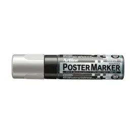 Marcadores, Poster Marker, 20.0 mm, Plateado Metalico, 1 Und