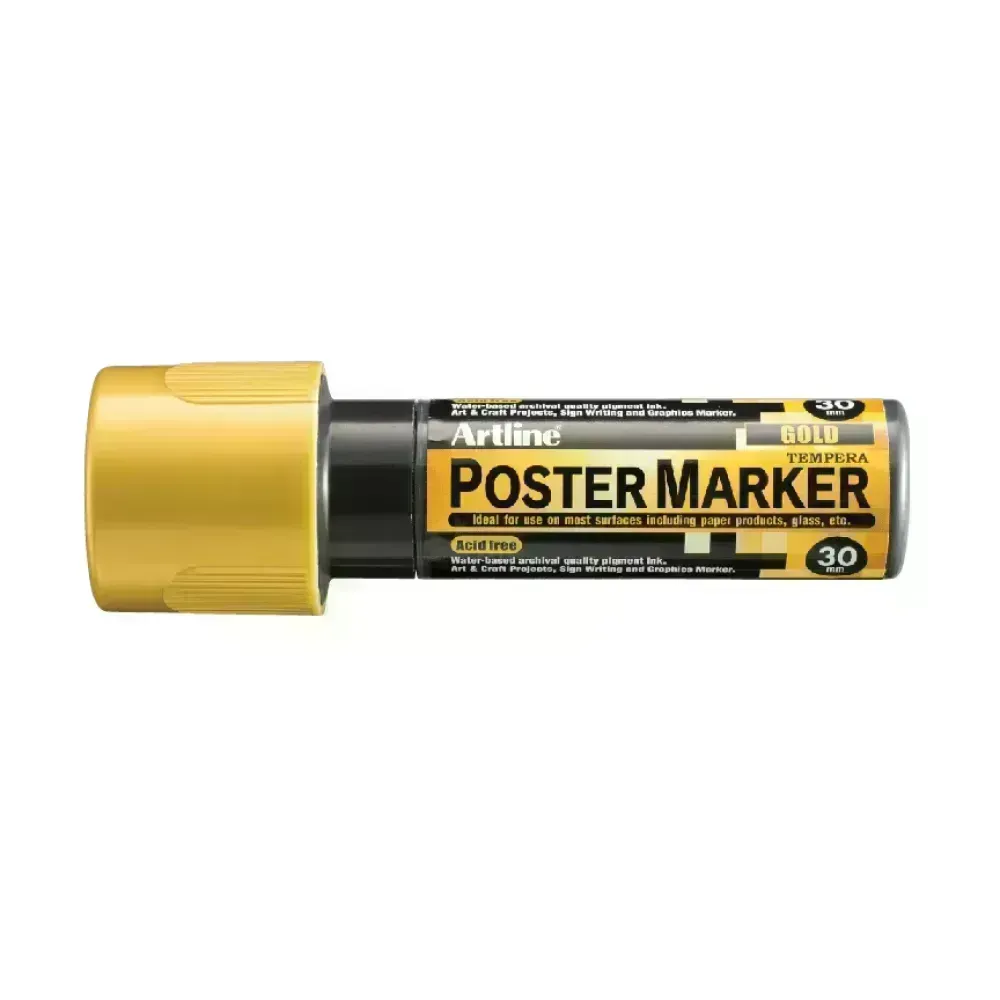 Marcadores, Poster Marker, 30.0 mm, Dorado Metalico, 1 Und