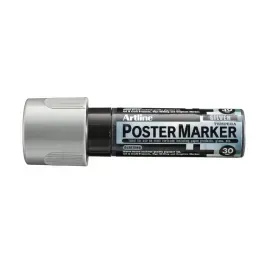 Marcadores, Poster Marker, 30.0 mm, Plateado Metalico, 1 Und