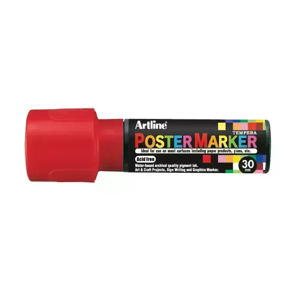 Marcadores, Poster Marker, 30.0 mm, Rojo, 1 Und