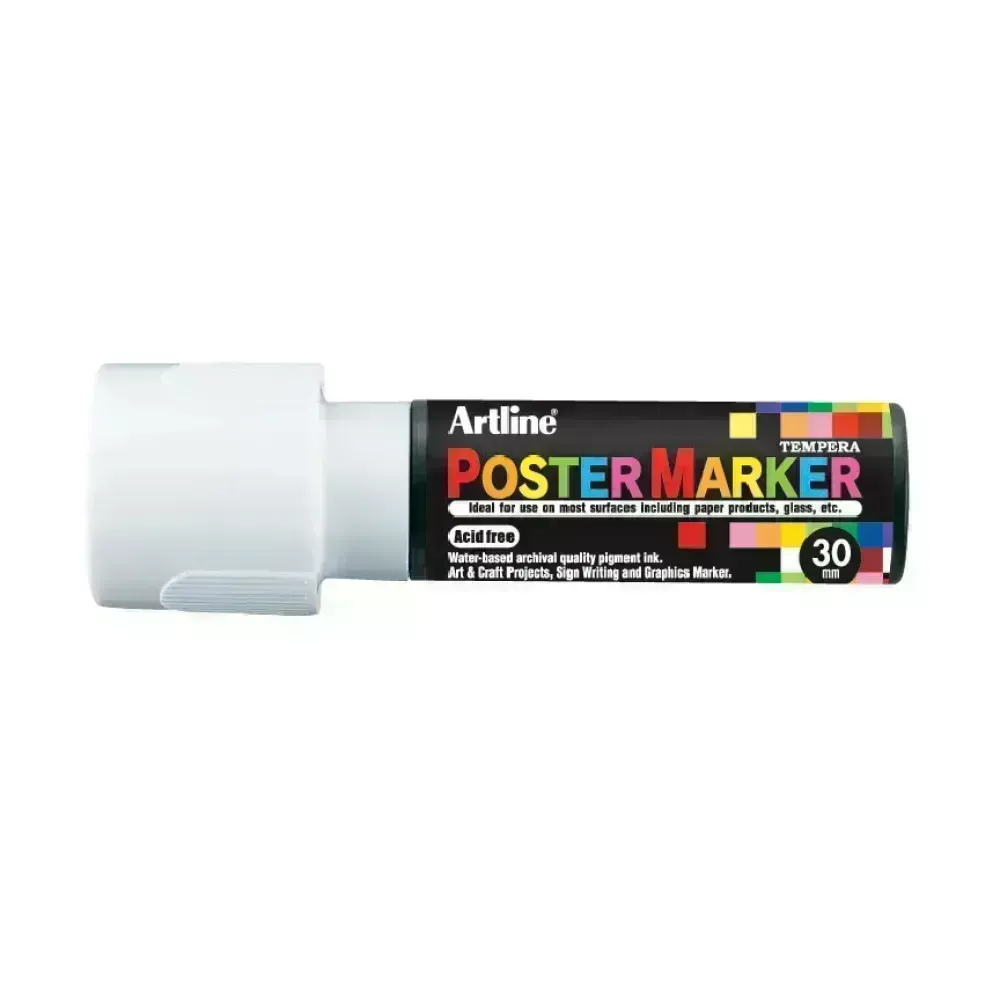 Marcadores, Poster Marker, 30.0 mm, Blanco, 1 Und