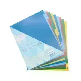 Separ. plásticos, Números, Tam. Carta, Pack x 10