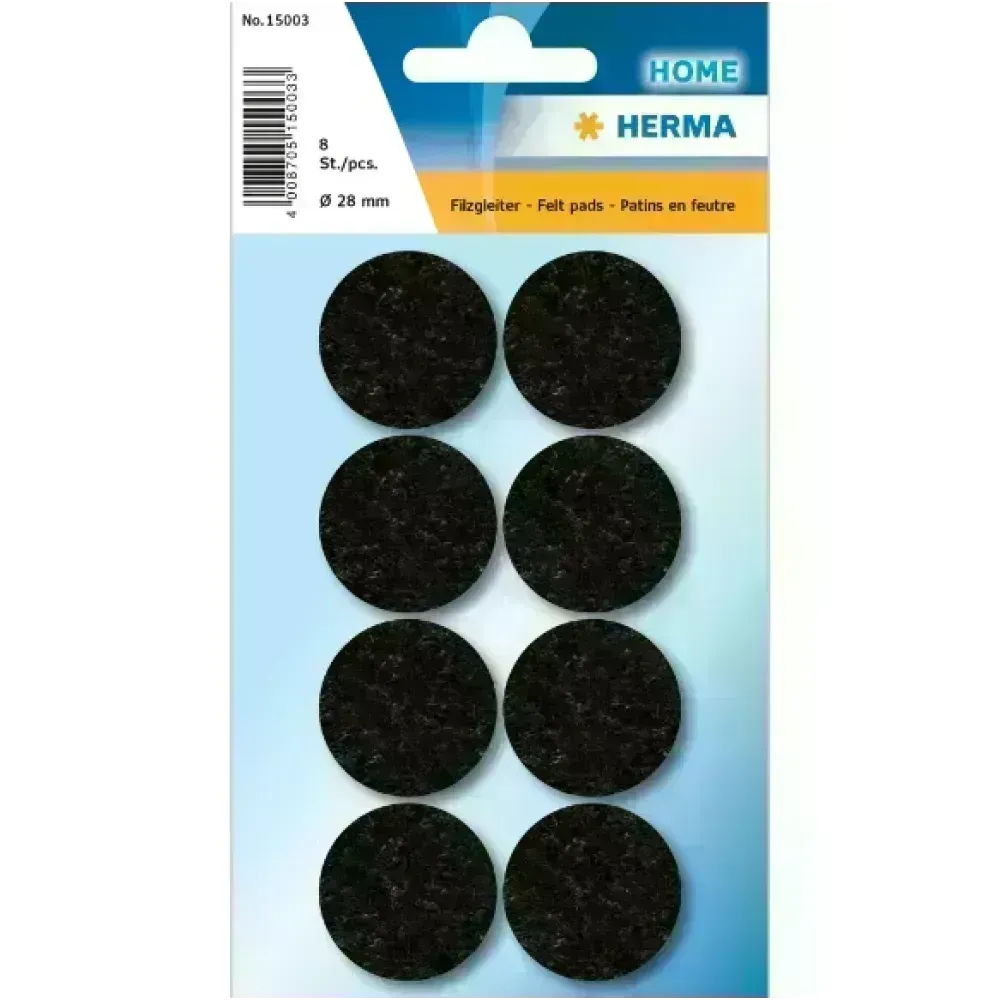 Resbaladores, Negro, 28 mm, Blister x 8 Unds.
