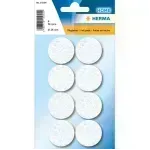 Resbaladores p. Muebles, Blanco, 28 mm, Blister x 8 Unds.