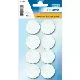 Resbaladores p. Muebles, Blanco, 28 mm, Blister x 8 Unds.