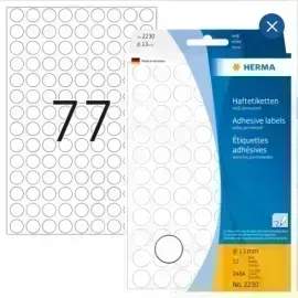 Labels, Redondo, 13 mm, Blanco, Pack x 2464 Unds.