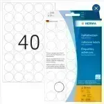 Labels, Redondo, 19 mm, Blanco, Pack x 1280 Unds.