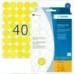 Labels, Redondo, 19 mm, Amarillo, Pack x 1280 Unds.