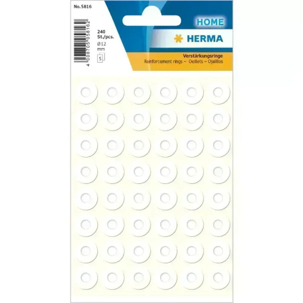 Ojalillos para Carpeta, Blanco, 12 mm, 240 Unds.