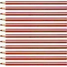 Lápices de Color, Largos, Trio thick, Cuerpo Triangular, Mina 4.2 mm, Rojo, Caja x 12 Pcs.