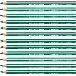 Lápices de Color, Largos, Trio thick, Cuerpo Triangular, Mina 4.2 mm, Verde, Caja x 12 Pcs.