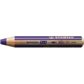 Lápices de Color, Woody 3 en 1, Violeta, Cuerpo Circular, Mina XXL (10 mm), Unidad.