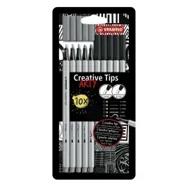 Creative tips, Tiralineas, Est. x 10 Uds. en 2 colores: 0,2, 0,4, 0,7, 1,0, brush