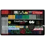 Creative tips, Tiralineas, Est. metal x 30 Uds. en 6 colores: 0,2, 0,4, 0,7, 1,0, brush