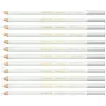 Lápices de Color Tiza Pastel, Carbothello, Cuerpo Circular, Mina 4.4 mm, Caja x 12 Unds., Color Blanco Titanio