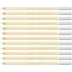 Lápices de Color Tiza Pastel, Carbothello, Cuerpo Circular, Mina 4.4 mm, Caja x 12 Und., Blanco Marfil