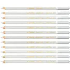 Lápices de Color Tiza Pastel, Carbothello, Cuerpo Circular, Mina 4.4 mm, Caja x 12 Und., Blanco Gris