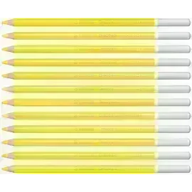 Lápices de Color Tiza Pastel, Carbothello, Cuerpo Circular, Mina 4.4 mm, Caja x 12 Und., Amarillo Neutro