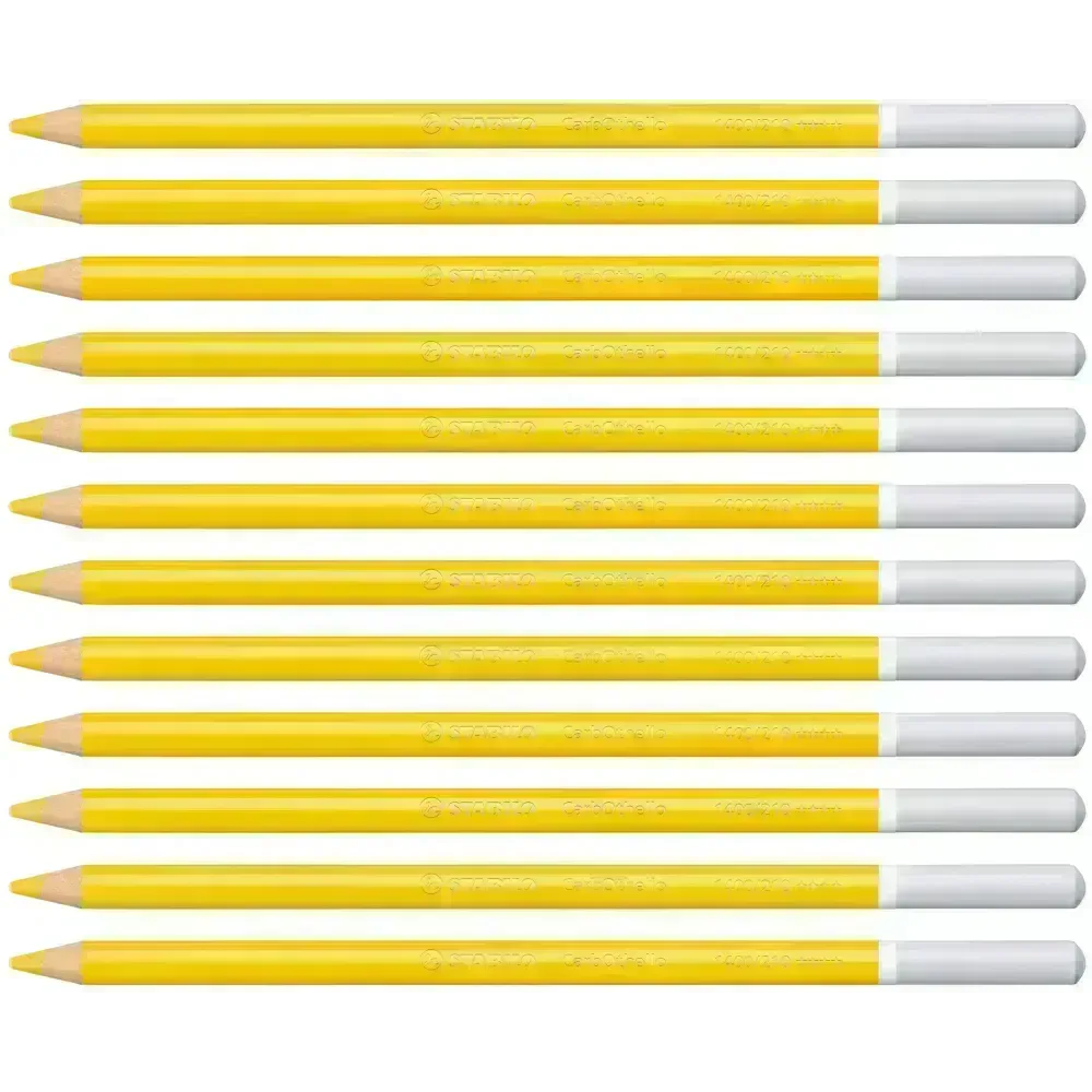 Lápices de Color Tiza Pastel, Carbothello, Cuerpo Circular, Mina 4.4 mm, Caja x 12 Und., Amarillo