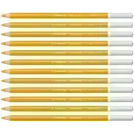 Lápices de Color Tiza Pastel, Carbothello, Cuerpo Circular, Mina 4.4 mm, Caja x 12 Und., Amarillo Indio