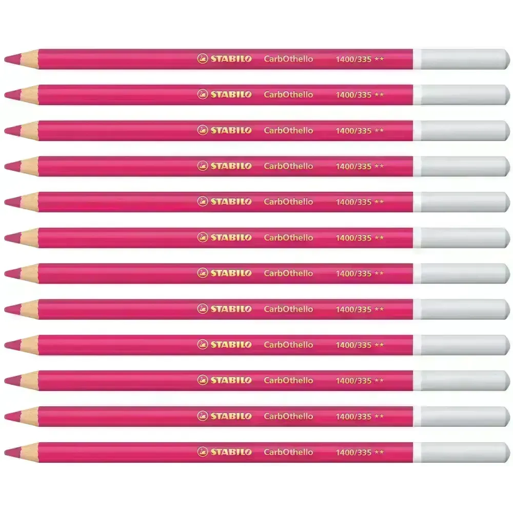 Lápices de Color Tiza Pastel, Carbothello, Cuerpo Circular, Mina 4.4 mm, Caja x 12 Und., Magenta