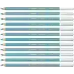 Lápices de Color Tiza Pastel, Carbothello, Cuerpo Circular, Mina 4.4 mm, Caja x 12 Und., Azul Claro