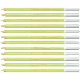 Lápices de Color Tiza Pastel, Carbothello, Cuerpo Circular, Mina 4.4 mm, Caja x 12 Und., Verde Cinabrio Extra-claro