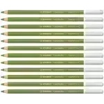 Lápices de Color Tiza Pastel, Carbothello, Cuerpo Circular, Mina 4.4 mm, Caja x 12 Und., Verde Cinabrio