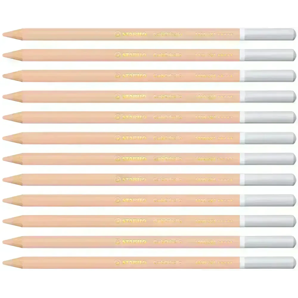 Lápices de Color Tiza Pastel, Carbothello, Cuerpo Circular, Mina 4.4 mm, Caja x 12 Und., Ocre Carne