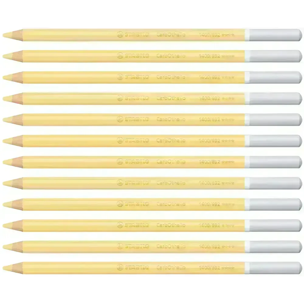 Lápices de Color Tiza Pastel, Carbothello, Cuerpo Circular, Mina 4.4 mm, Caja x 12 Und., Ocre Oro Claro