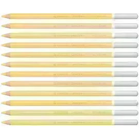 Lápices de Color Tiza Pastel, Carbothello, Cuerpo Circular, Mina 4.4 mm, Caja x 12 Und., Amarillo Napoles